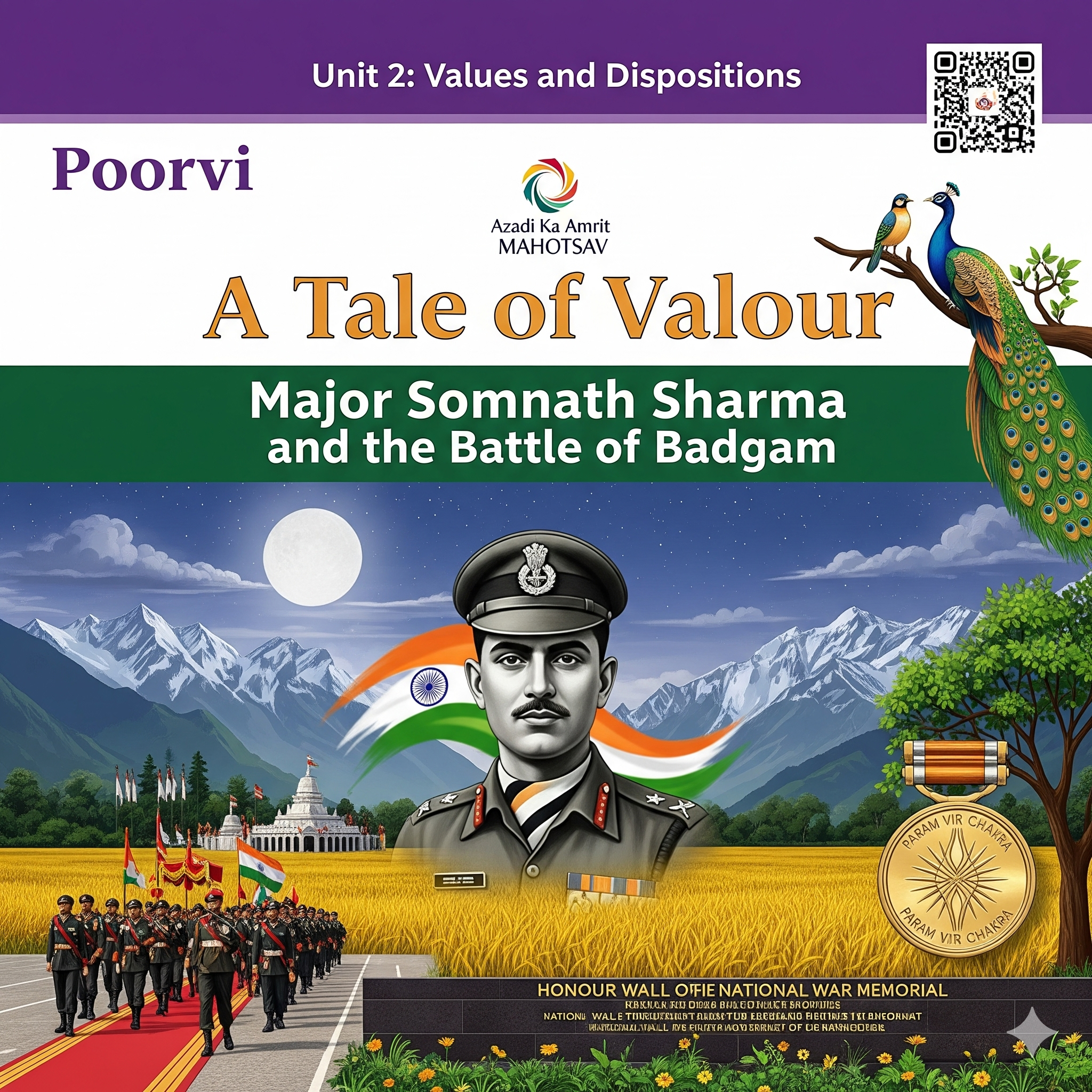 Complete Solutions and Summary of A Tale of Valour – Major Somnath Sharma and the Battle of Badgam – NCERT Class 8, English, Unit 2 – Summary, Questions, Answers, Extra Questions
