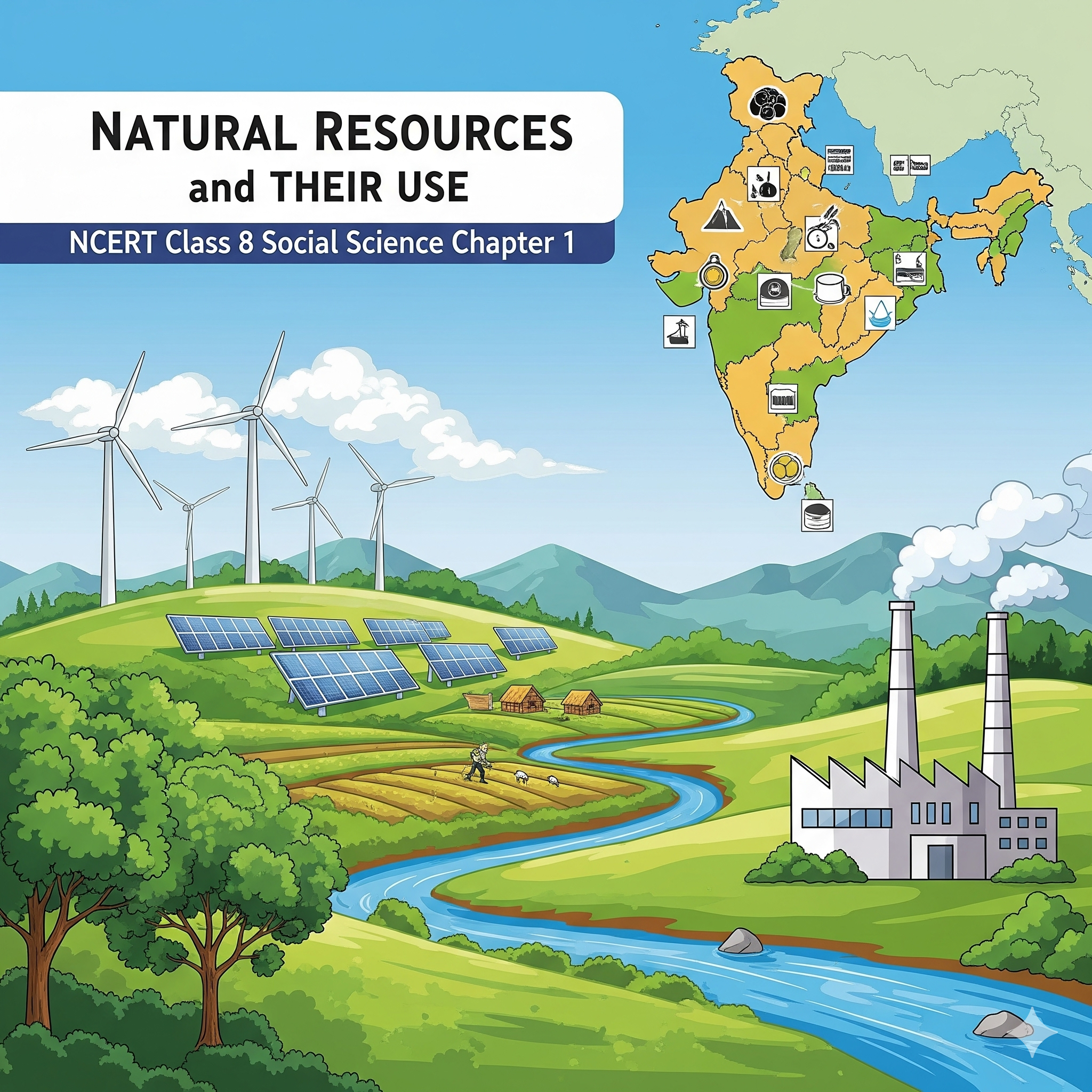 Complete Solutions and Summary of Natural Resources and Their Use – NCERT Class 8, Social Science, Chapter 1 – Summary, Questions, Answers, Extra Questions