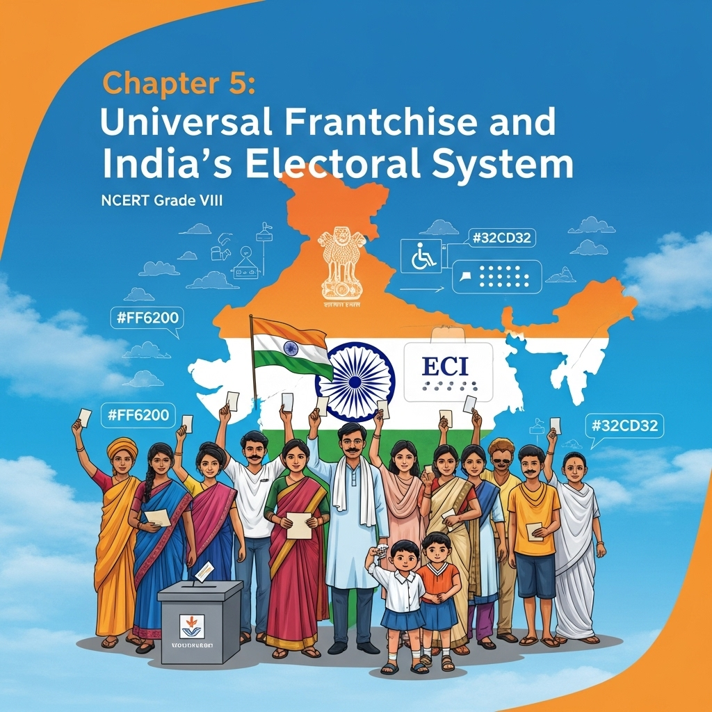 Complete Solutions and Summary of Universal Franchise and India’s Electoral System – NCERT Grade 8, Social Science, Chapter 5 – Summary, Questions, Answers, Extra Questions