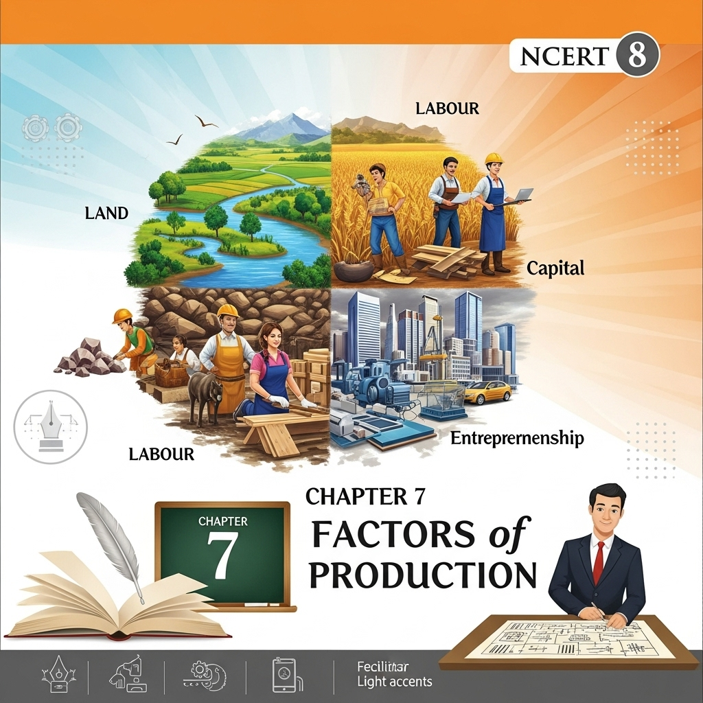 Complete Solutions and Summary of Factors of Production – NCERT Class 8, Social Science, Chapter 7 – Summary, Questions, Answers, Extra Questions