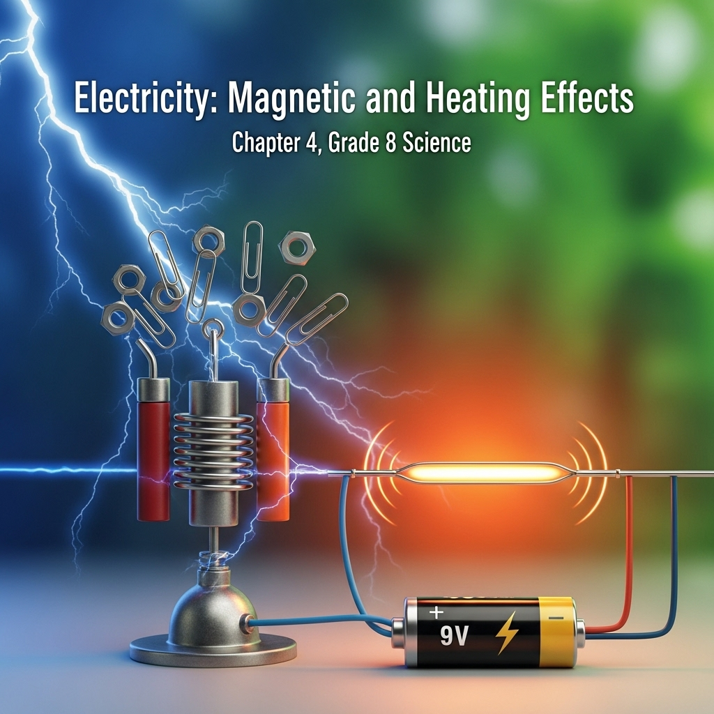 Complete Solutions and Summary of Electricity: Magnetic and Heating Effects – Curiosity Textbook Science Grade 8, Chapter 4 – Summary, Questions, Answers, Extra Questions