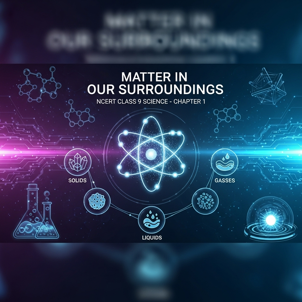 Complete Solutions and Summary of Matter in Our Surroundings – NCERT Class 9, Science, Chapter 1 – Summary, Questions, Answers, Extra Questions