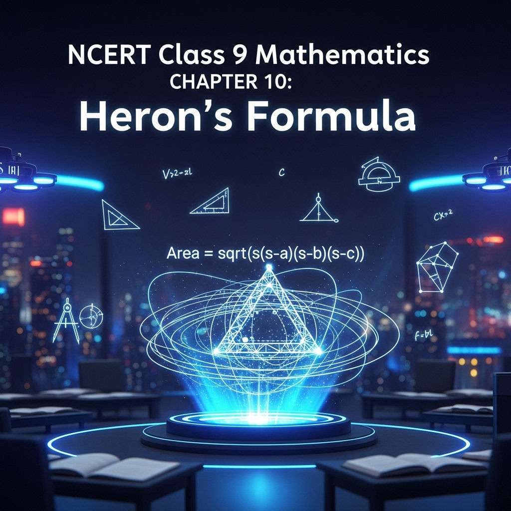 Complete Solutions and Summary of Heron's Formula – NCERT Class 9, Mathematics, Chapter 10 – Summary, Questions, Answers, Extra Questions
