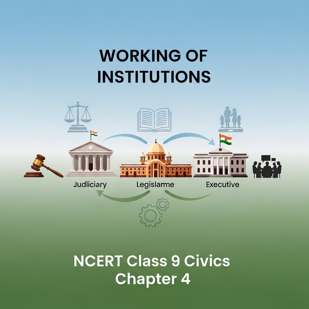 Complete Solutions and Summary of Working of Institutions – NCERT Class 9, Civics, Chapter 4 – Summary, Questions, Answers, Extra Questions