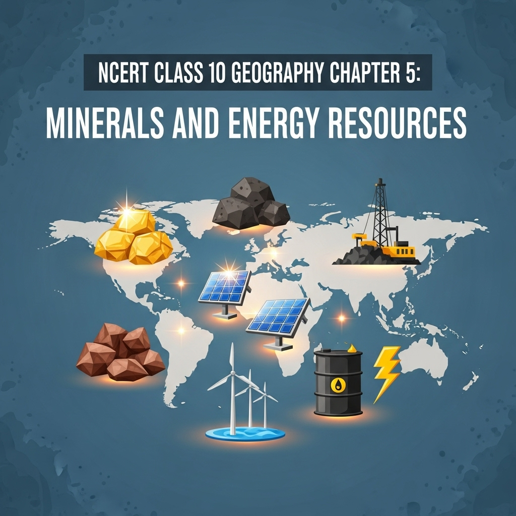 Complete Solutions and Summary of Minerals and Energy Resources – NCERT Class 10, Geography, Chapter 5 – Summary, Questions, Answers, Extra Questions