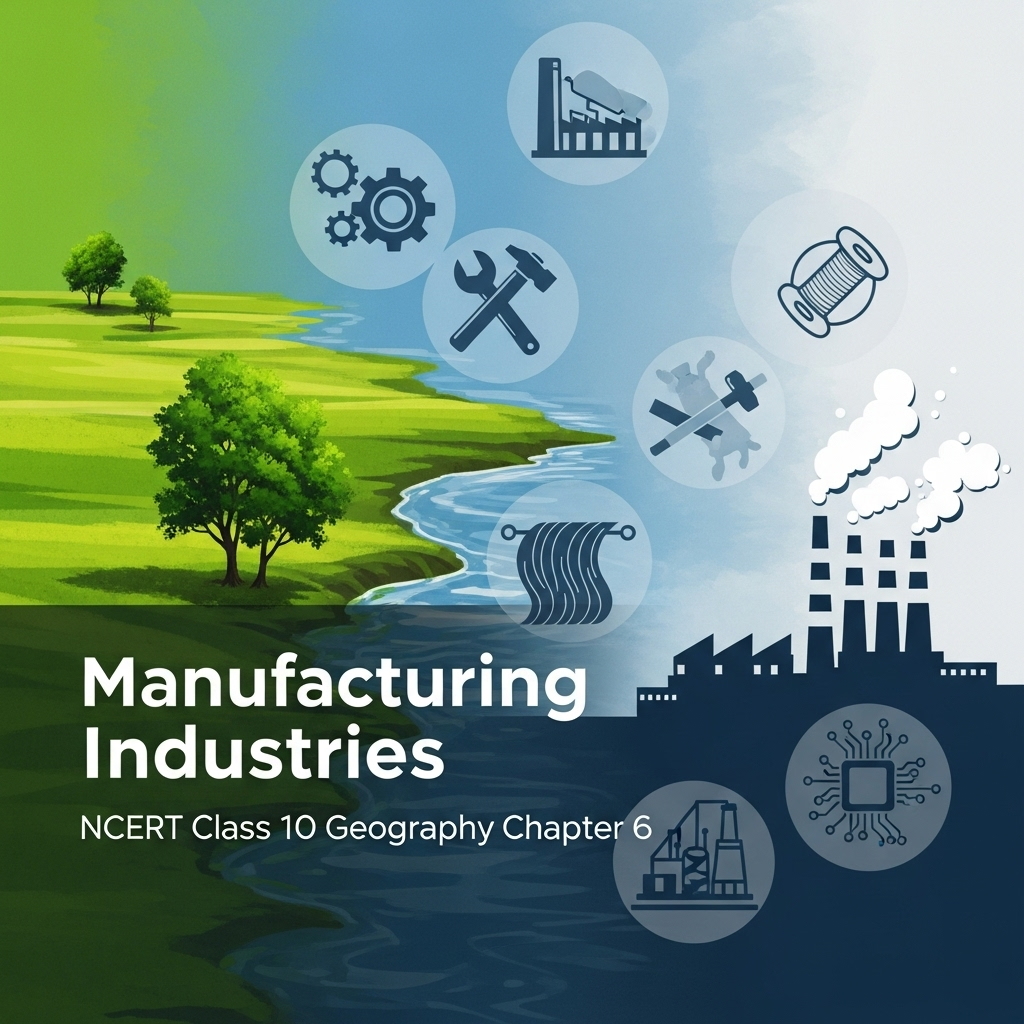 Complete Solutions and Summary of Manufacturing Industries – NCERT Class 10, Geography, Chapter 6 – Summary, Questions, Answers, Extra Questions