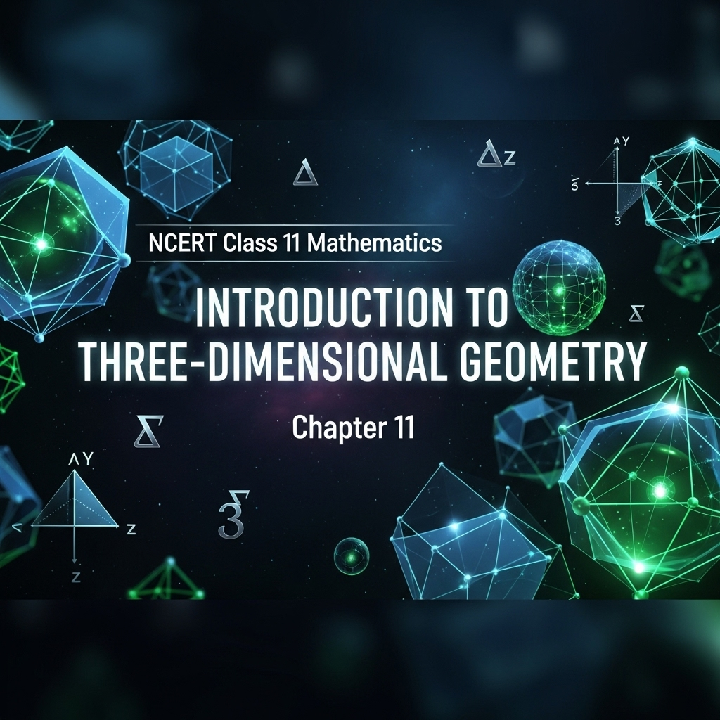 Introduction to Three Dimensional Geometry β NCERT Class 11 Mathematics Chapter 11 β Coordinate System, Points, Distances, and Basic Concepts