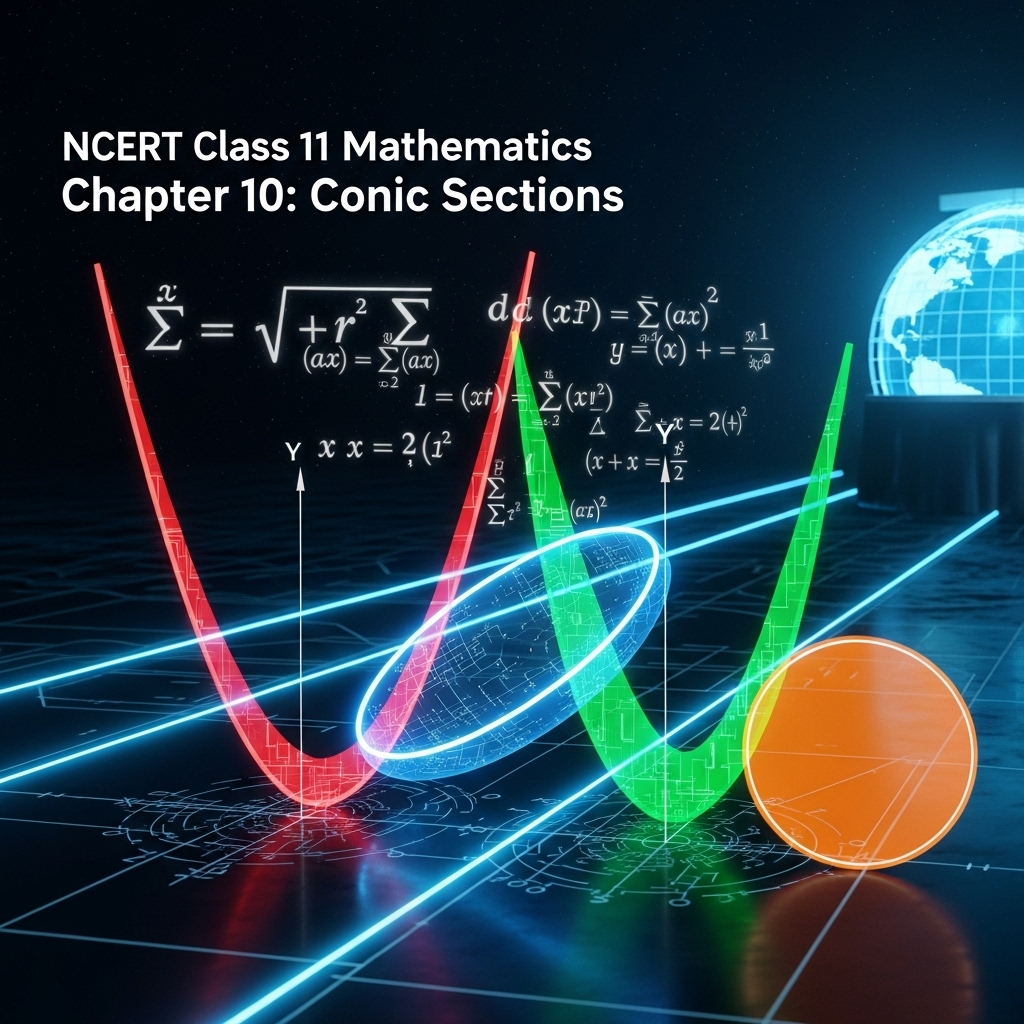 Conic Sections β NCERT Class 11 Mathematics Chapter 10 β Circles, Parabolas, Ellipses, Hyperbolas, and Applications