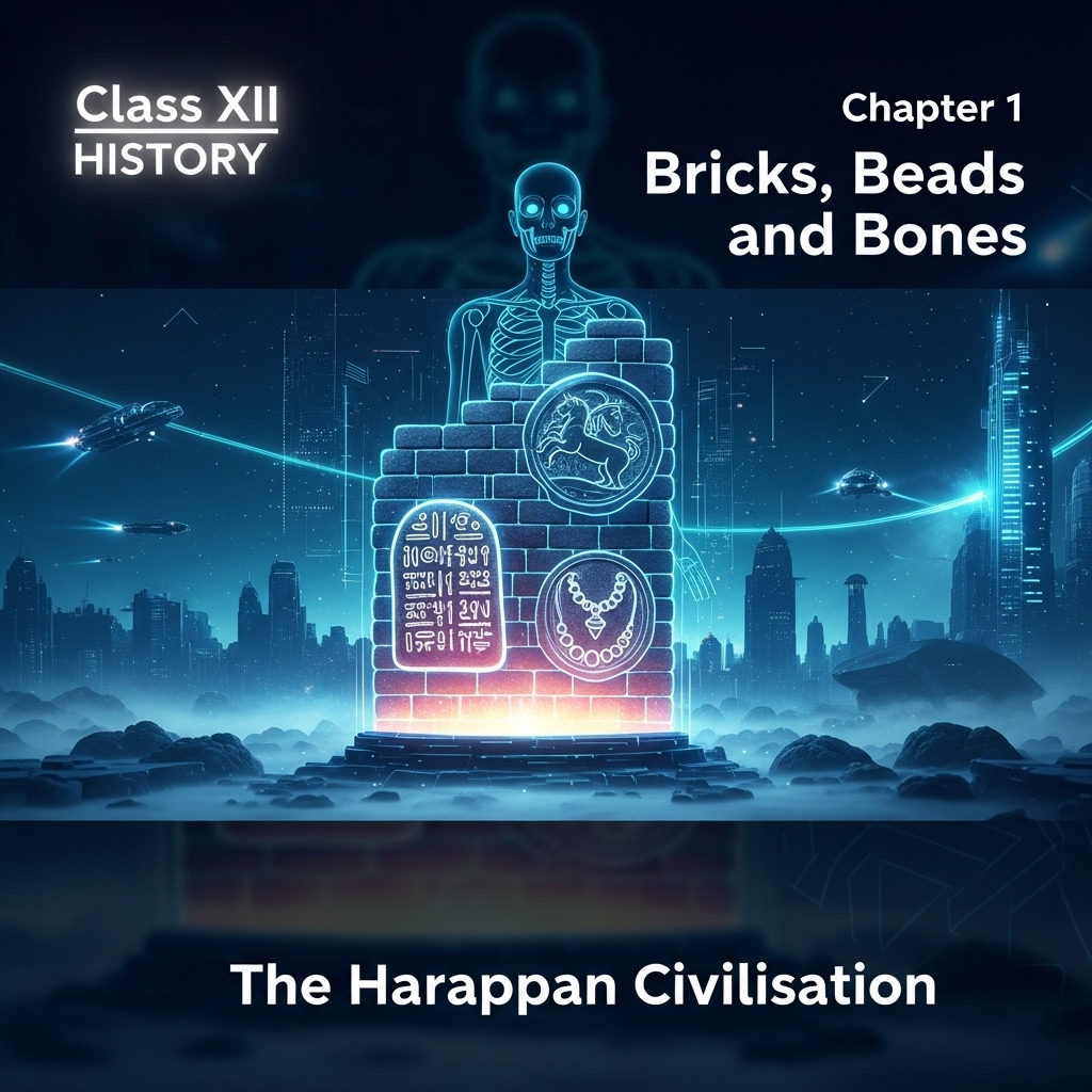 Complete Summary and Solutions for Bricks, Beads and Bones: The Harappan Civilisation β NCERT Class XII History, Chapter 1 β Urban Planning, Artefacts, Society, Decline, Questions