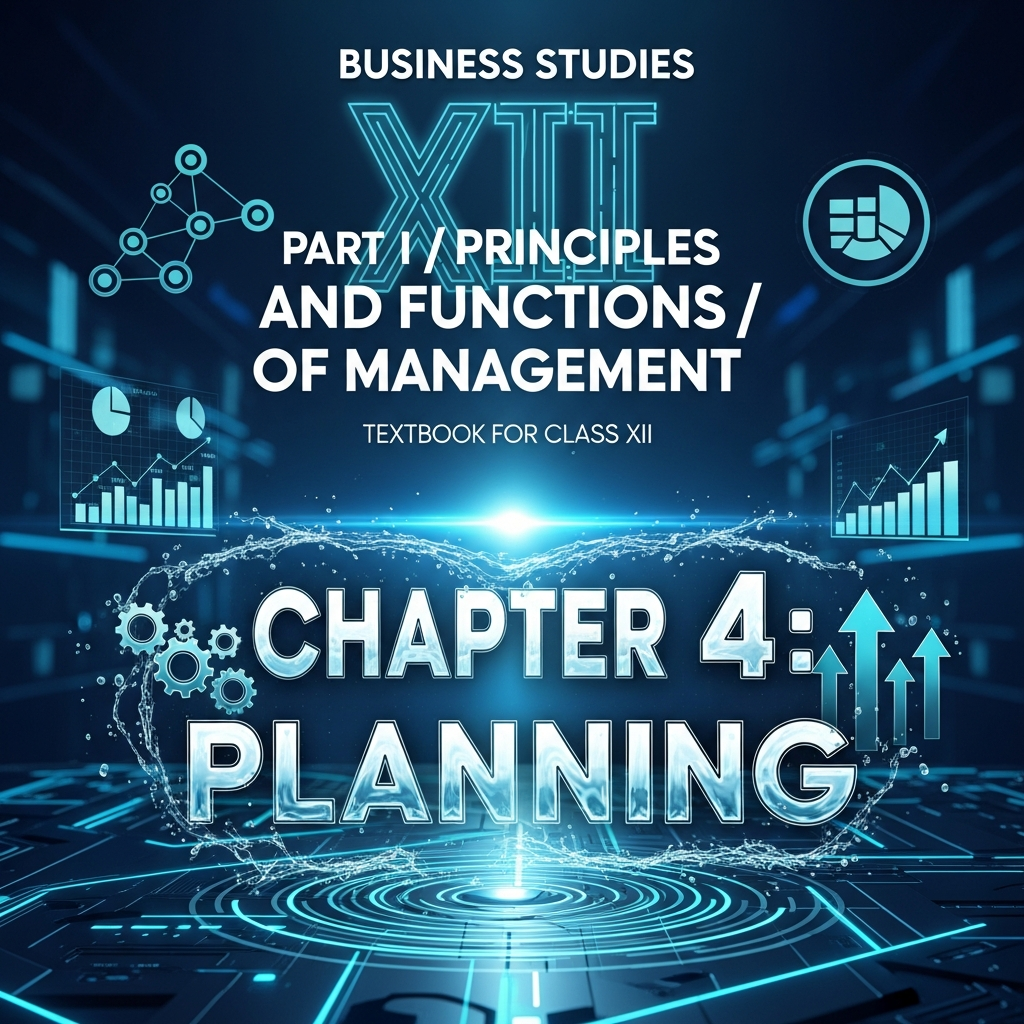 Complete Summary and Solutions for Planning – NCERT Class XII Business Studies, Part I, Chapter 4 – Meaning, Importance, Process, Types, Questions, Answers