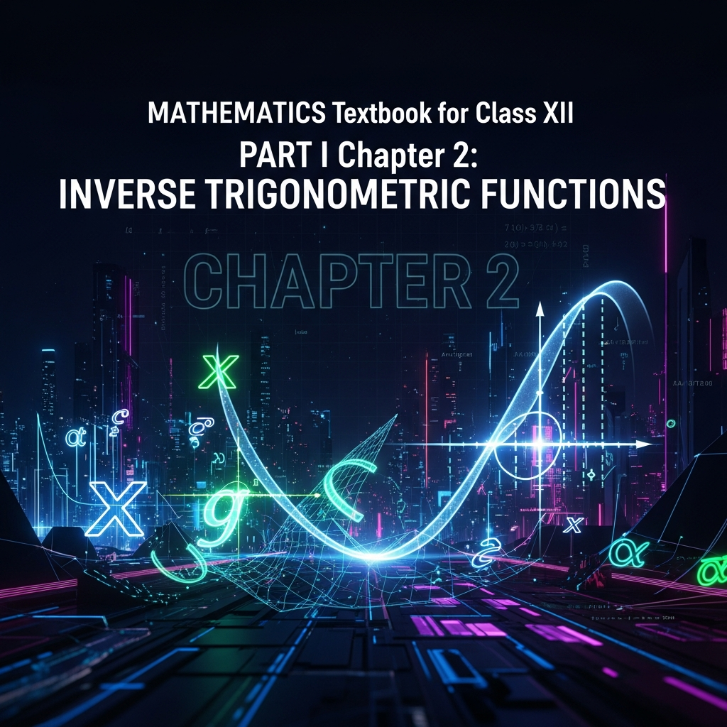 Complete Summary and Solutions for Inverse Trigonometric Functions – NCERT Class XII Mathematics Part I, Chapter 2 – Definitions, Concepts, Properties, Graphs, and Applications