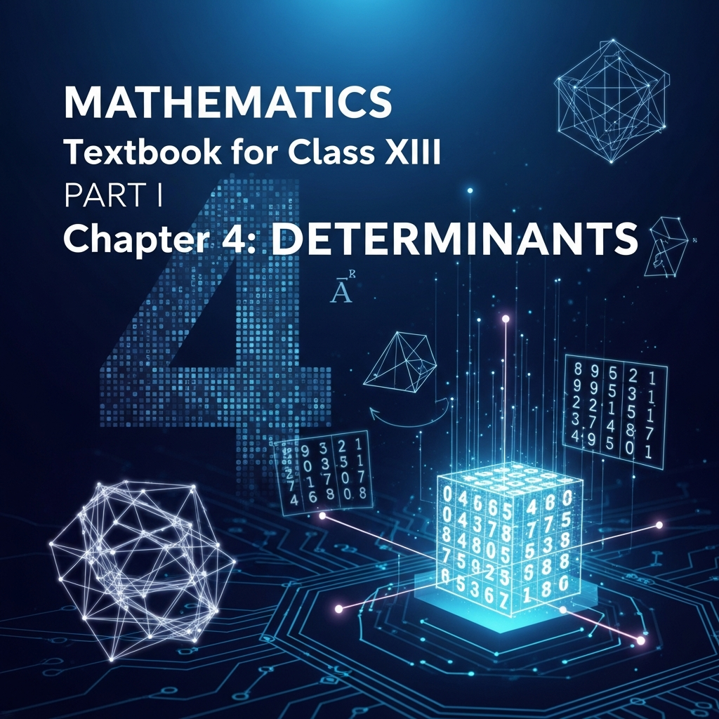 Complete Summary and Solutions for Determinants – NCERT Class XII Mathematics Part I, Chapter 4 – Definition, Properties, Expansion, Minors, Cofactors, Adjoint, Inverse, Applications