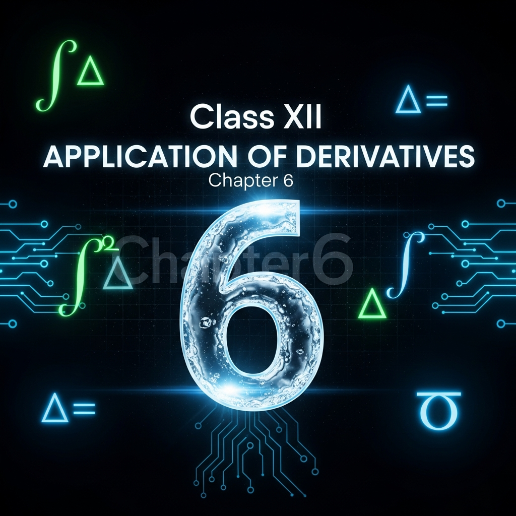 Complete Summary and Solutions for Application of Derivatives – NCERT Class XII Mathematics Part I, Chapter 6 – Rate of Change, Increasing/Decreasing Functions, Maxima and Minima, Tangents and Normals