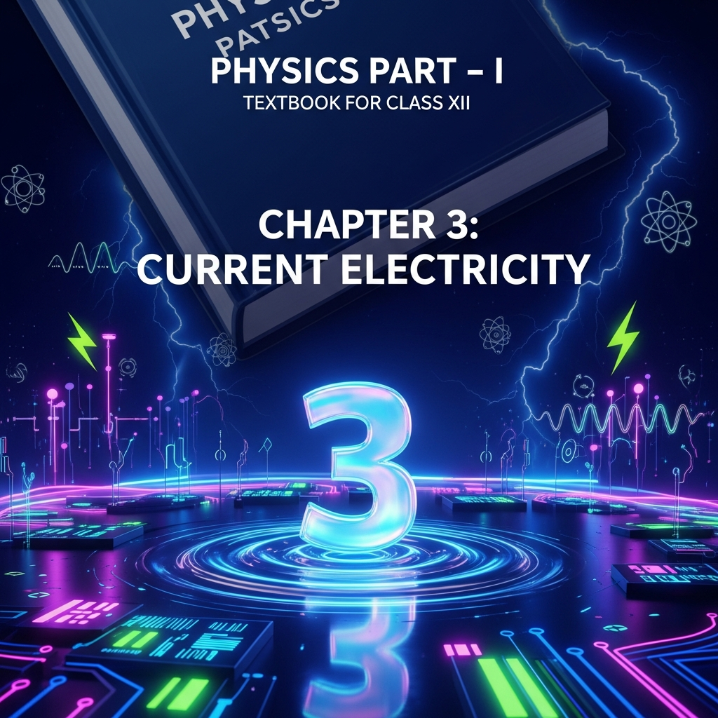 Complete Summary and Solutions for Current Electricity – NCERT Class XII Physics Part I, Chapter 3 – Electric Current, Ohm's Law, Resistance, and Circuits