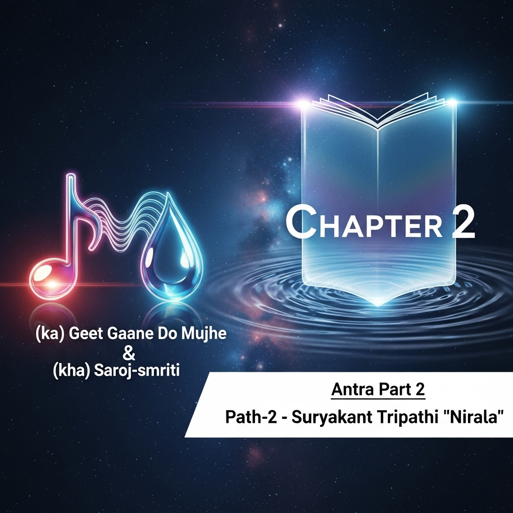 рдЕрдВрддрд░рд╛ рднрд╛рдЧ 2 тАУ рдХрдХреНрд╖рд╛ 12 рдХреЗ рд▓рд┐рдП рд╣рд┐рдВрджреА (рдРрдЪреНрдЫрд┐рдХ) рдХреА рдкрд╛рдареНрдпрдкреБрд╕реНрддрдХ рдХрд╛рд╡реНрдп рдЦрдВрдб тАУ рд╕реВрд░реНрдпрдХрд╛рдВрдд рддреНрд░рд┐рдкрд╛рдареА тАШрдирд┐рд░рд╛рд▓рд╛тАЩ: (рдХ) рдЧреАрдд рдЧрд╛рдиреЗ рджреЛ рдореБрдЭреЗя╗┐, (рдЦ) рд╕рд░реЛрдЬ-рд╕реНрдореГрддрд┐я╗┐