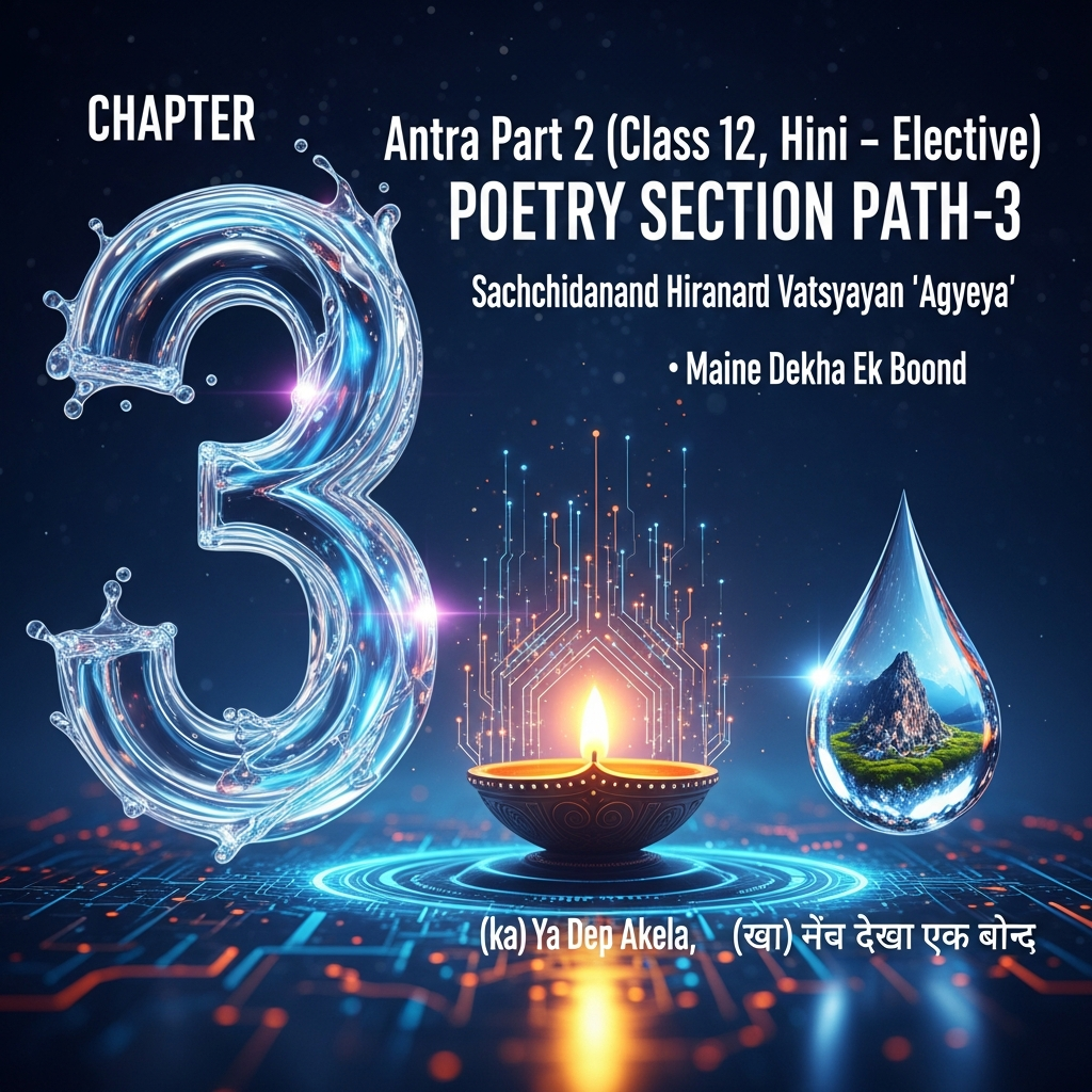 рдЕрдВрддрд░рд╛ рднрд╛рдЧ 2 тАУ рдХрдХреНрд╖рд╛ 12 рдХреЗ рд▓рд┐рдП рд╣рд┐рдВрджреА (рдРрдЪреНрдЫрд┐рдХ) рдХреА рдкрд╛рдареНрдпрдкреБрд╕реНрддрдХ рдХрд╛рд╡реНрдп рдЦрдВрдб тАУ рд╕рдЪреНрдЪрд┐рджрд╛рдирдВрдж рд╣реАрд░рд╛рдирдВрдж рд╡рд╛рддреНрд╕реНрдпрд╛рдпрди тАШрдЕрдЬреНрдЮреЗрдптАЩ: (рдХ) рдпрд╣ рджреАрдк рдЕрдХреЗрд▓рд╛я╗┐, (рдЦ) рдореИрдВрдиреЗ рджреЗрдЦрд╛ рдПрдХ рдмреВрдБрджя╗┐