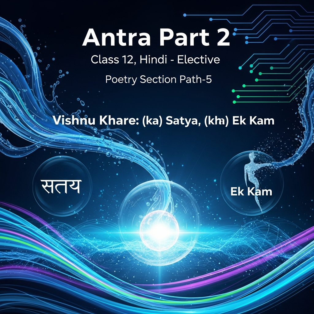 рдЕрдВрддрд░рд╛ рднрд╛рдЧ 2 тАУ рдХрдХреНрд╖рд╛ 12 рдХреЗ рд▓рд┐рдП рд╣рд┐рдВрджреА (рдРрдЪреНрдЫрд┐рдХ) рдХреА рдкрд╛рдареНрдпрдкреБрд╕реНрддрдХ рдХрд╛рд╡реНрдп рдЦрдВрдб тАУ рд╡рд┐рд╖реНрдгреБ рдЦрд░реЗ: (рдХ) рд╕рддреНрдпя╗┐, (рдЦ) рдПрдХ рдХрдоя╗┐