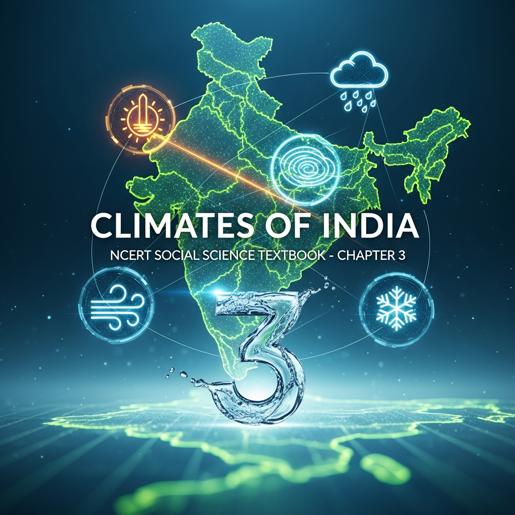 Class 7 Social Science Chapter 3: Climates of India | Climate vs Weather, Seasons, Monsoon Types, Factors (Latitude, Relief, Distance from Sea), Q&A + Quiz