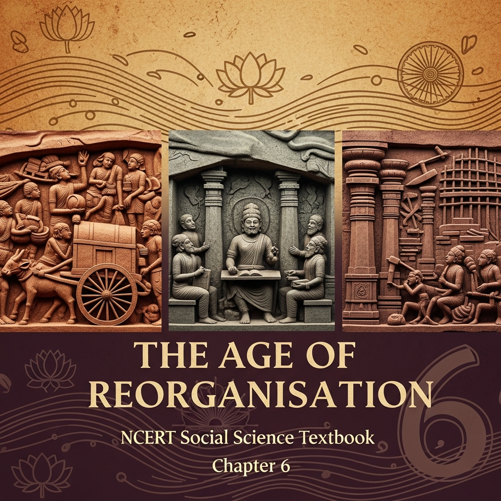Class 7 Social Science Chapter 6: The Age of Reorganisation | Post‑Mauryan Kingdoms, Shungas & Satavahanas, Indo‑Greeks–Shakas–Kushanas, Sangam Age Chera–Chola–Pandya