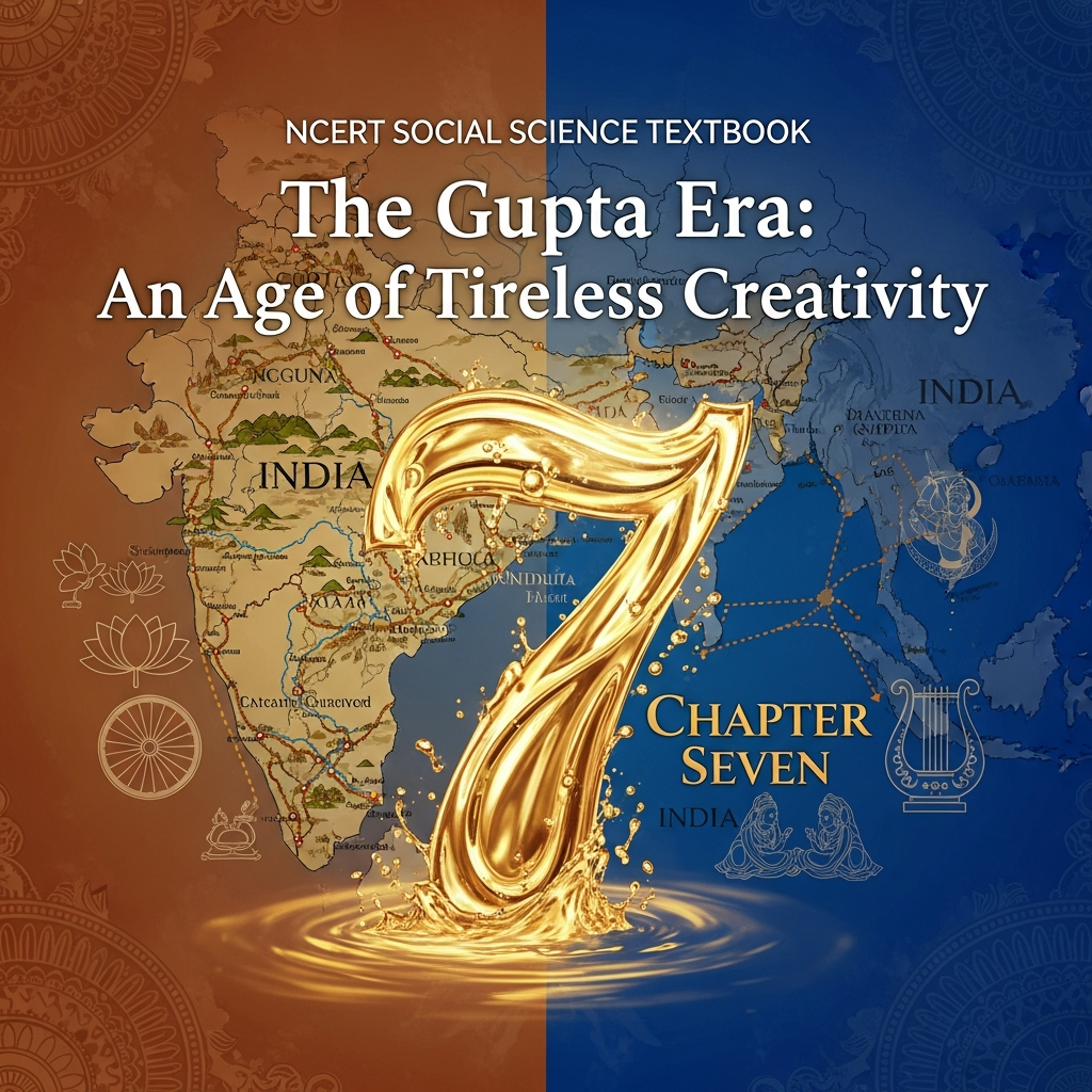 Class 7 Social Science Chapter 7: The Gupta Era – An Age of Tireless Creativity | Gupta Empire, Chandragupta I & II, Samudragupta, Iron Pillar, Golden Age in Art, Science & Literature