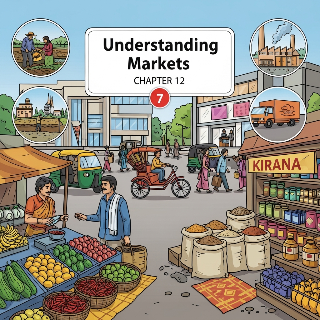 Class 7 Social Science Chapter 12: Understanding Markets | What Markets Are, How Prices Are Set, Types of Markets (Weekly, Malls, Online) & Role of Government