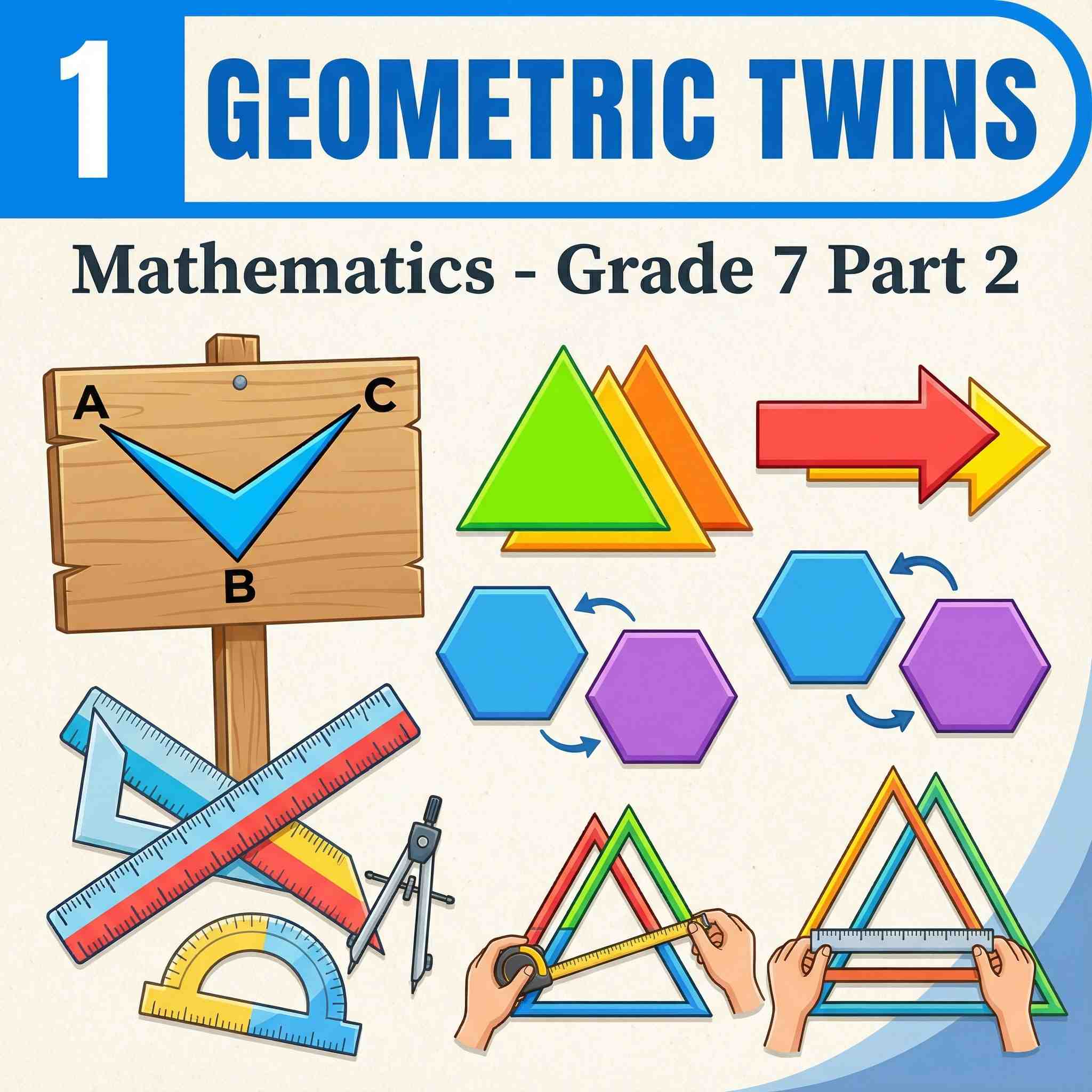 Class 7 Maths (Part II) Chapter 1 : Geometric Twins | Congruence of Triangles, SSS, SAS, ASA, RHS Rules & Practical Geometry