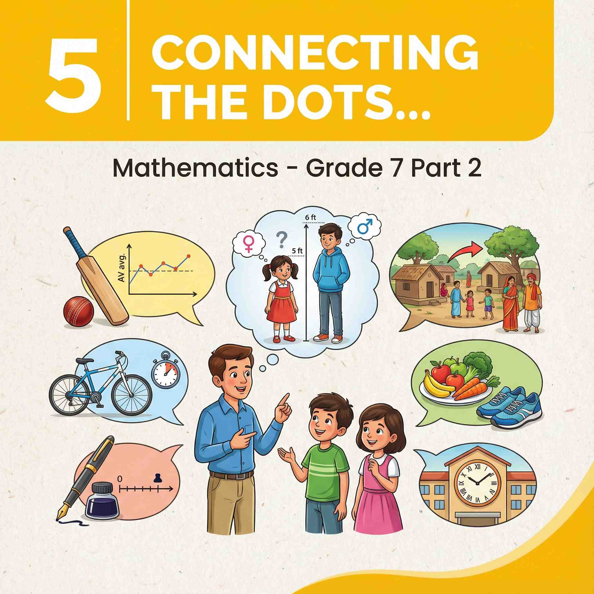Class 7 Maths Chapter (Part II) 5 : Connecting the Dots | Statistics, Mean, Median, Mode, Range & Data Handling