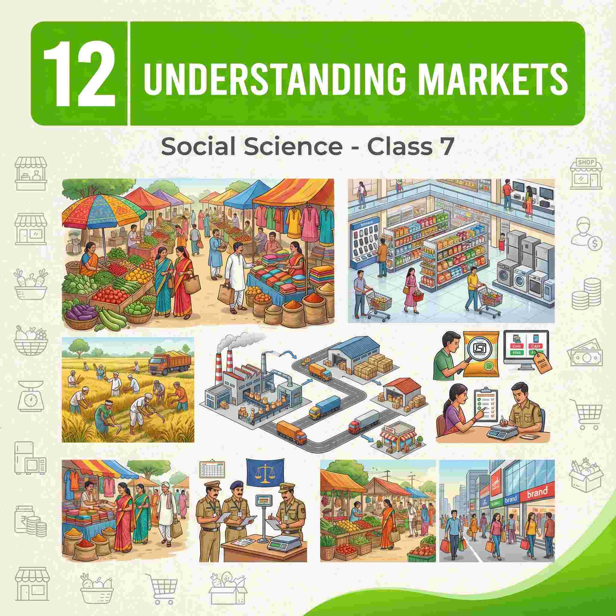 Class 7 Social Science Chapter 12: Understanding Markets | What Markets Are, How Prices Are Set, Types of Markets (Weekly, Malls, Online) & Role of Government