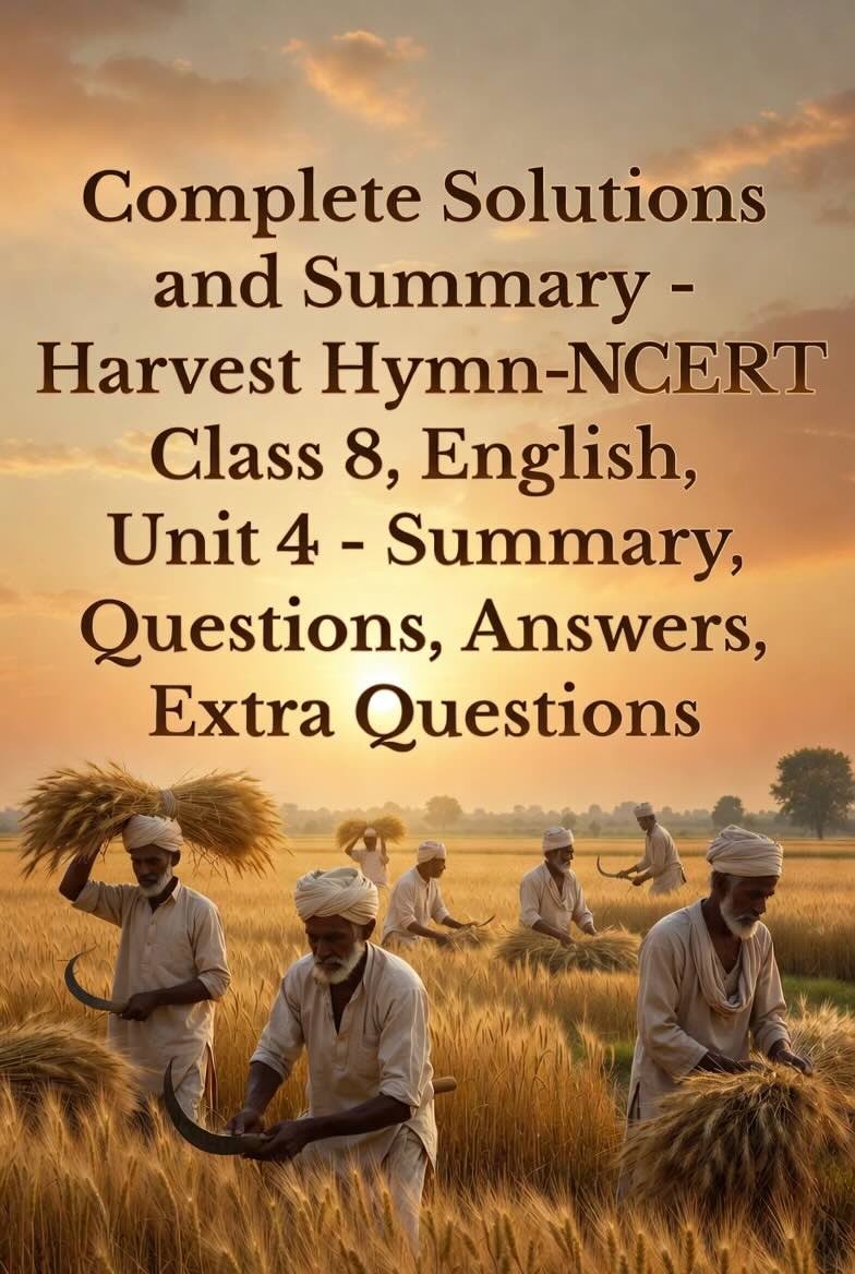 Complete Solutions and Summary – Harvest Hymn – NCERT Class 8, English, Unit 4 – Summary, Questions, Answers, Extra Questions