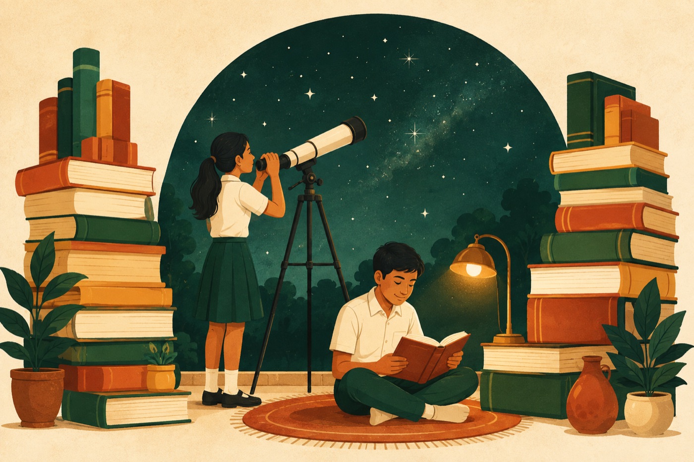 Class 11 students learning