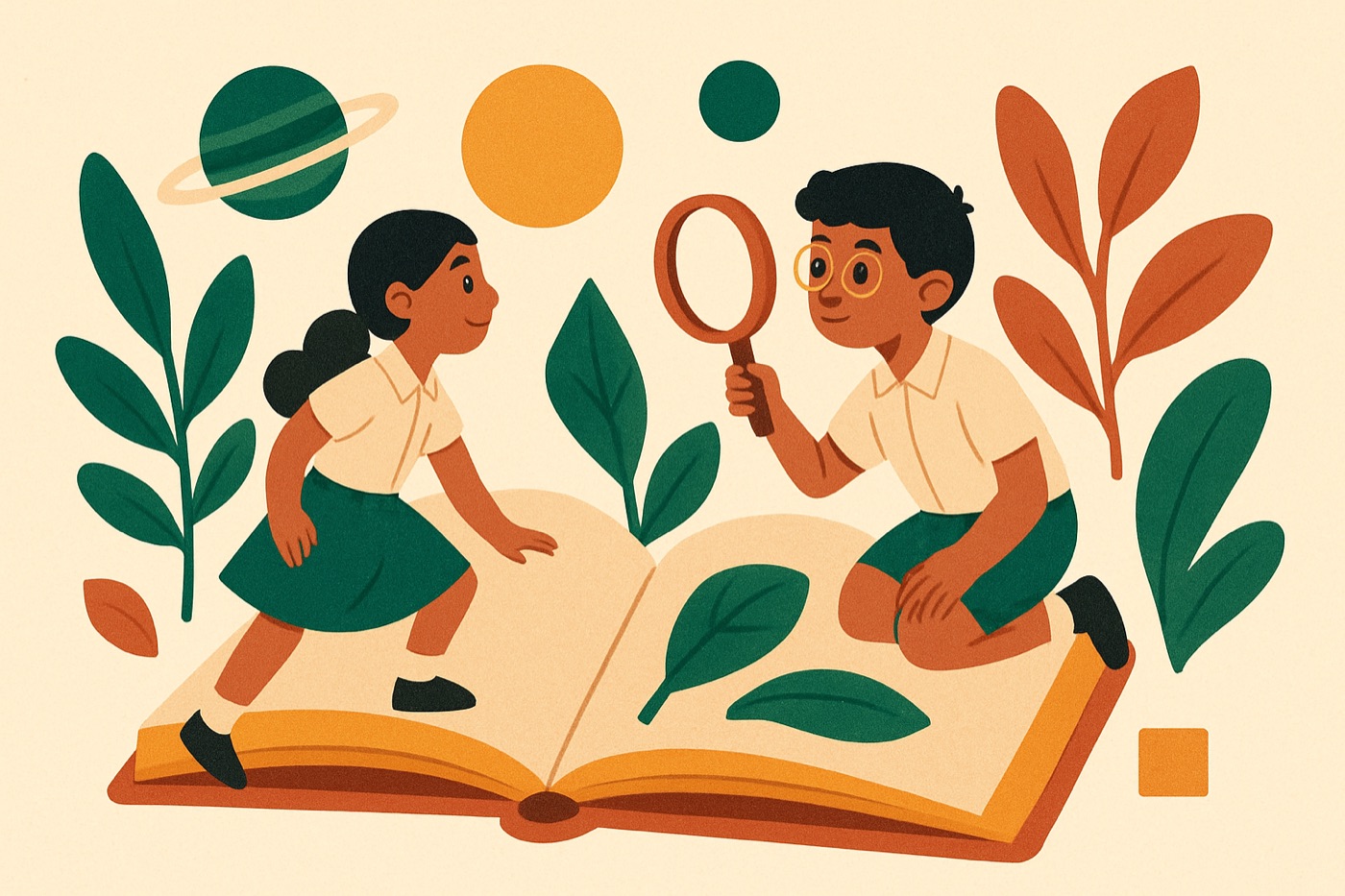 Class 6 students learning