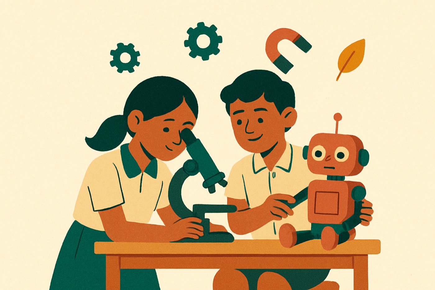 Class 8 students learning