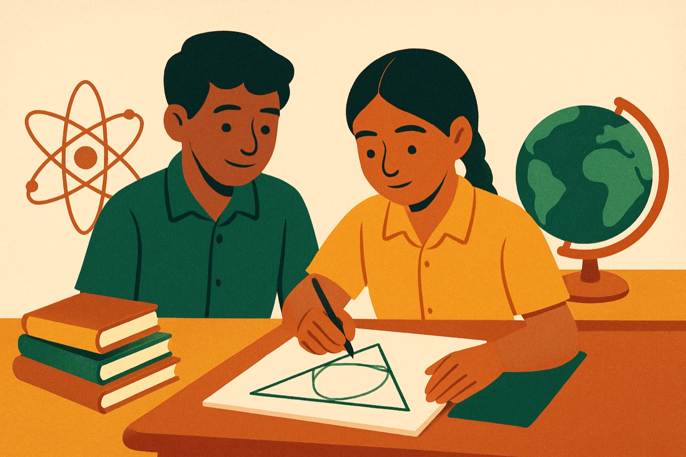 Class 9 students learning