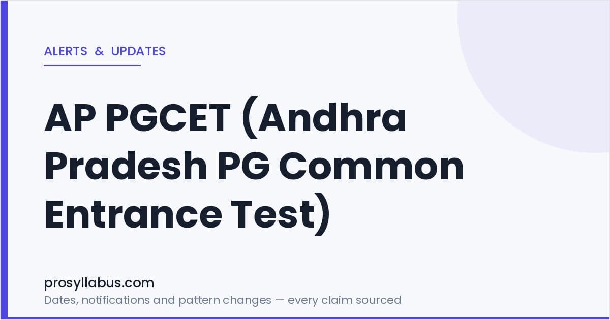 Alerts and Updates for AP PGCET (Andhra Pradesh PG Common Entrance Test)
