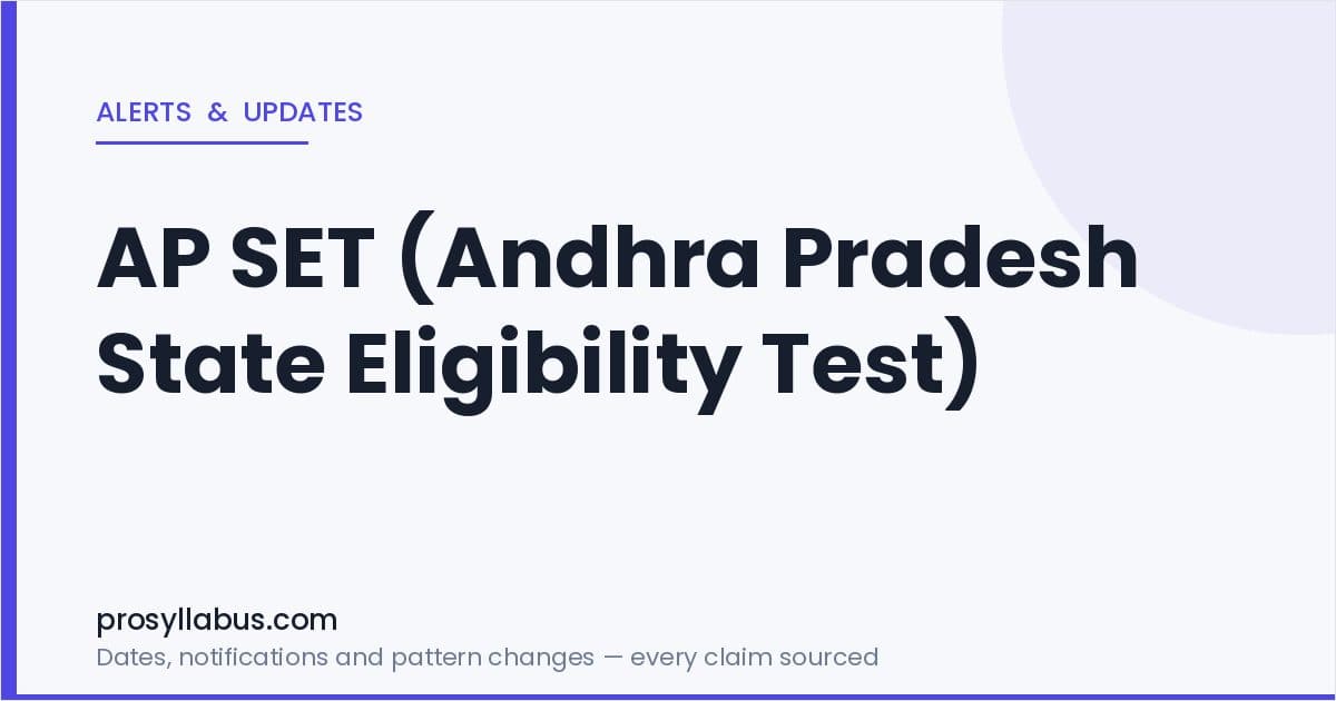 Alerts and Updates for AP SET (Andhra Pradesh State Eligibility Test)