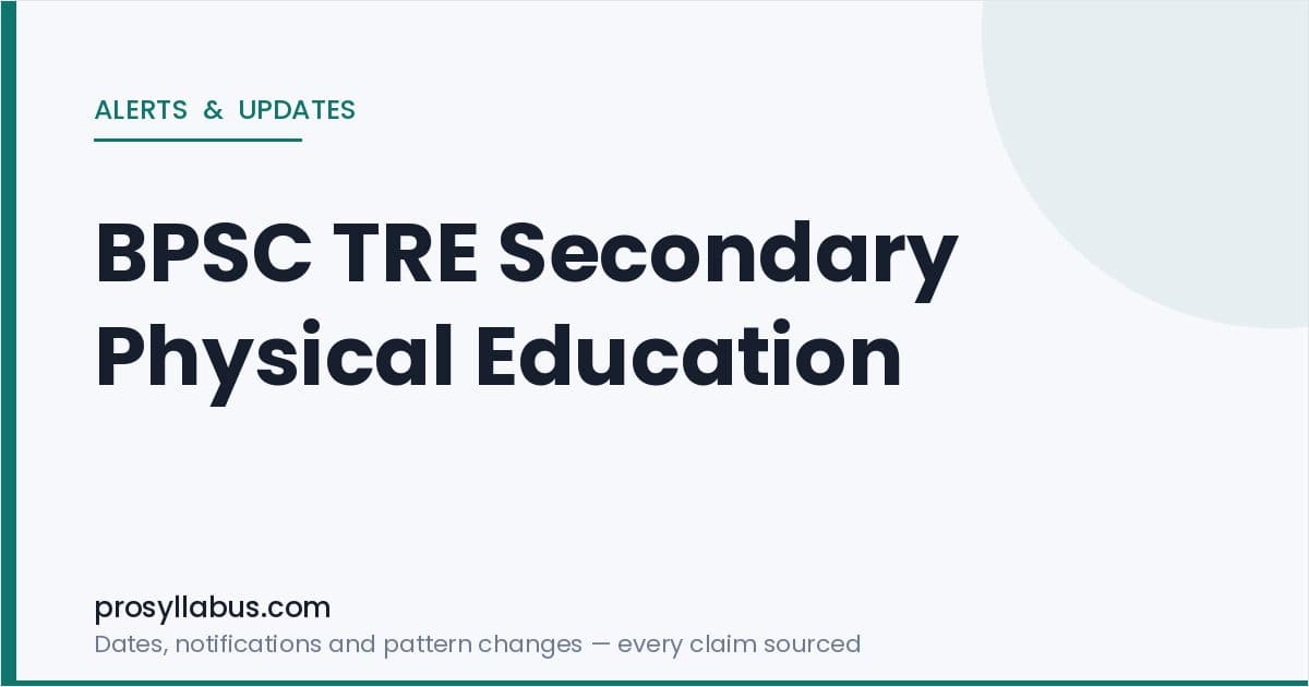 Alerts and Updates for BPSC TRE Secondary Physical Education