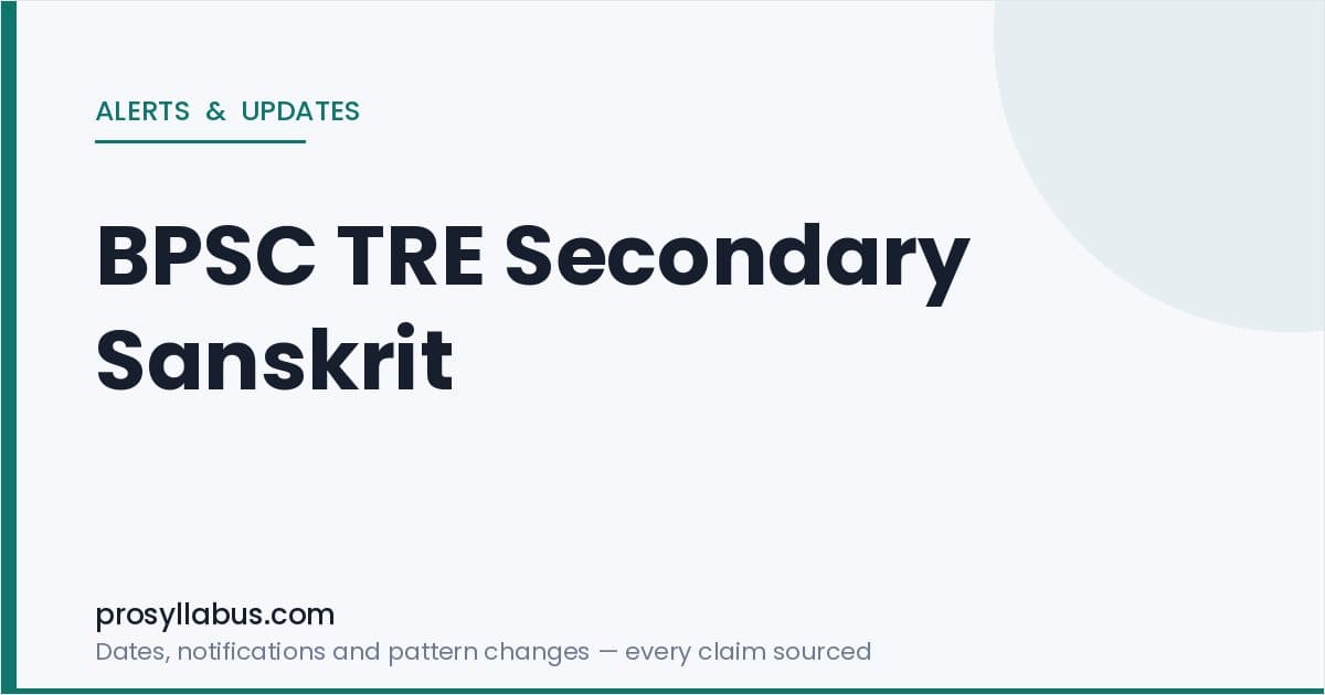 Alerts and Updates for BPSC TRE Secondary Sanskrit
