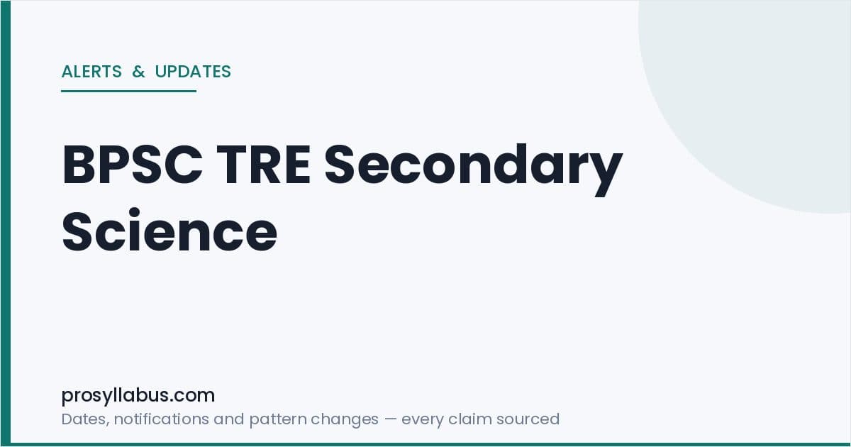 Alerts and Updates for BPSC TRE Secondary Science