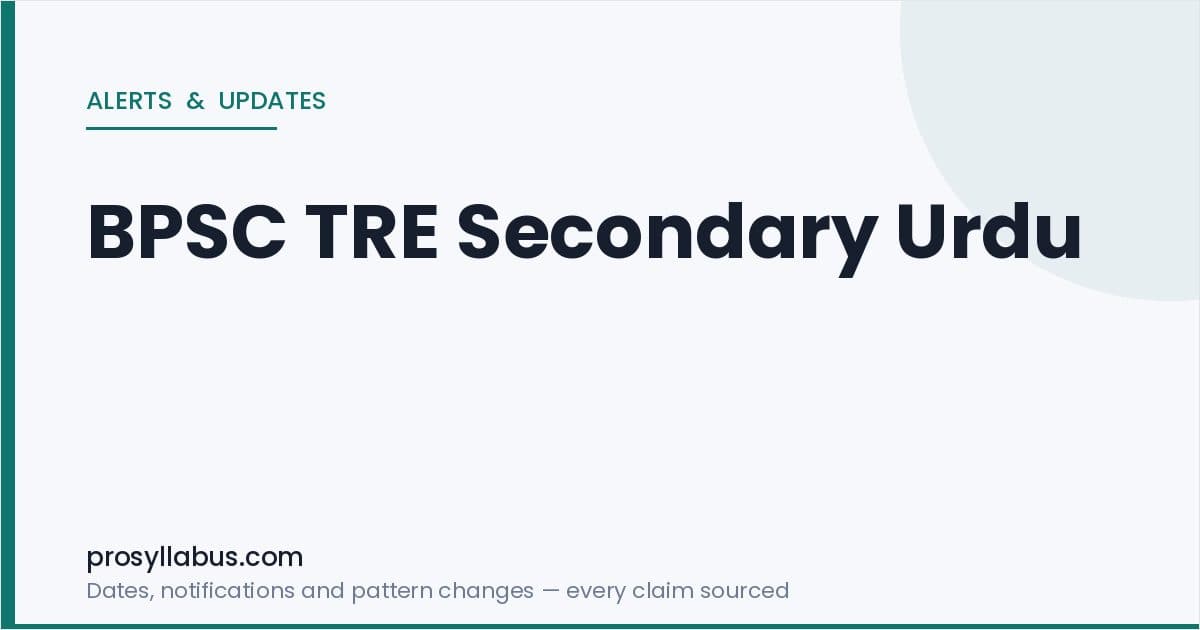 Alerts and Updates for BPSC TRE Secondary Urdu