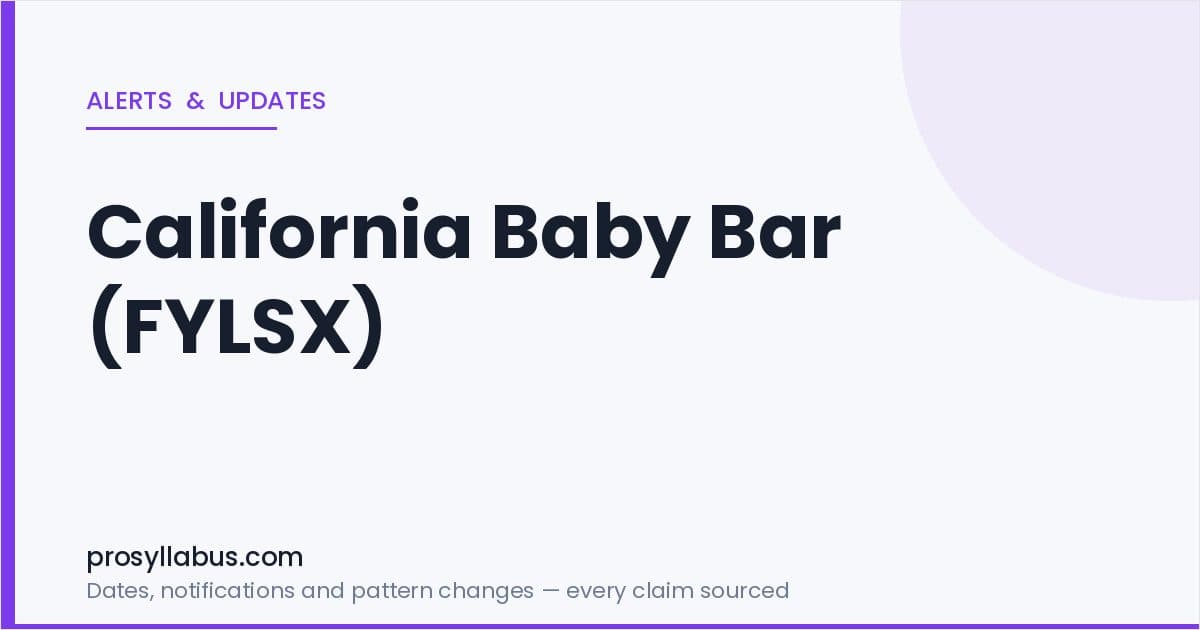 Alerts and Updates for California Baby Bar (FYLSX)