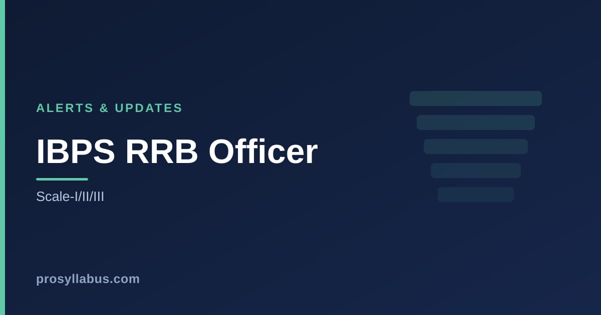 Alerts and Updates for IBPS RRB Officer (Scale-I/II/III)