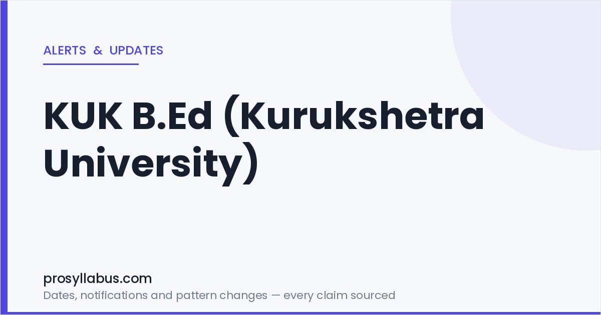 Alerts and Updates for KUK B.Ed (Kurukshetra University)