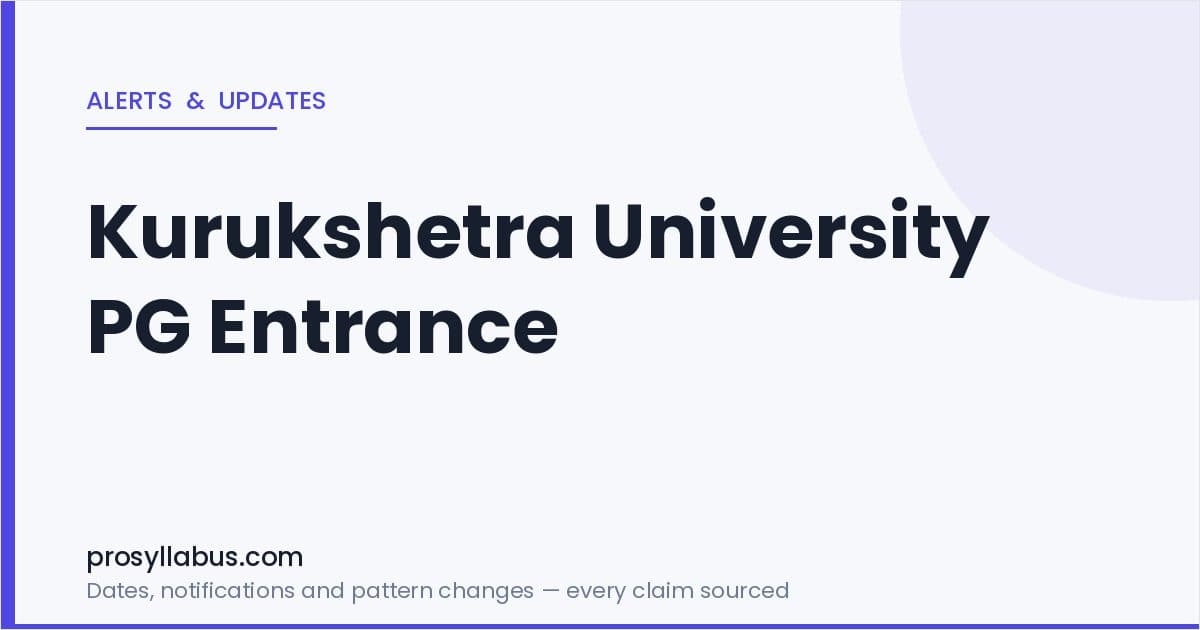Alerts and Updates for Kurukshetra University PG Entrance