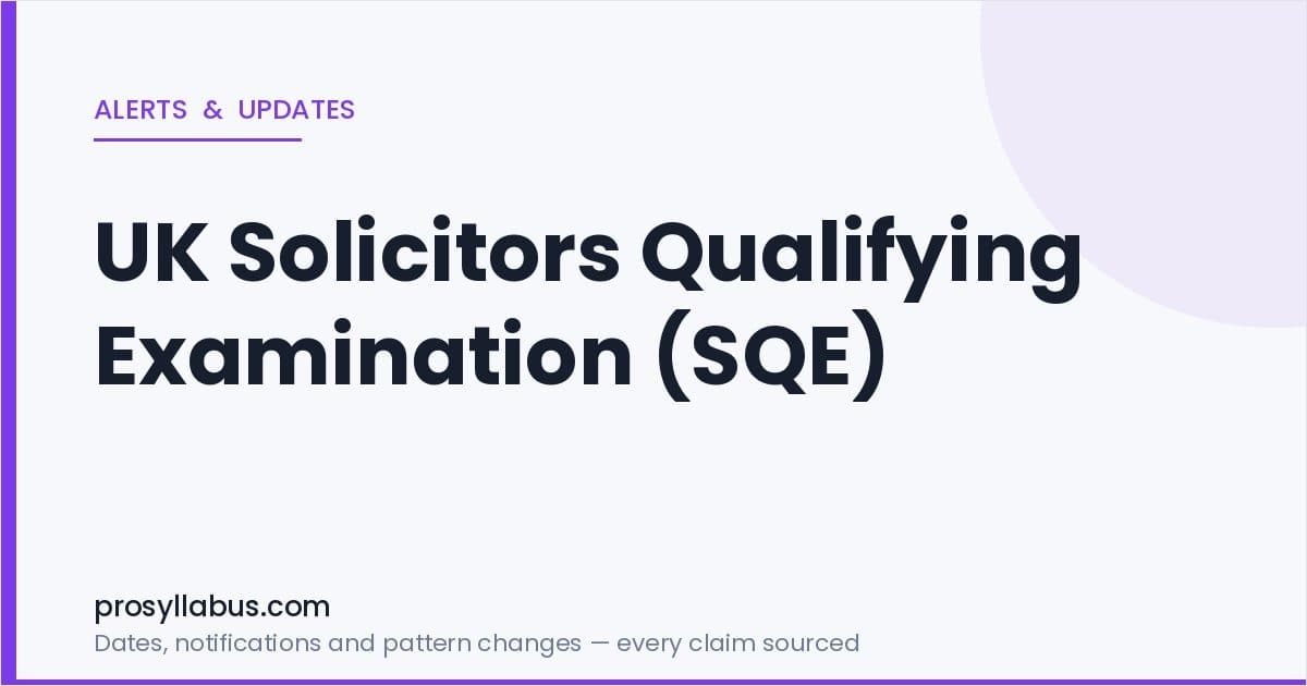Alerts and Updates for UK Solicitors Qualifying Examination (SQE)