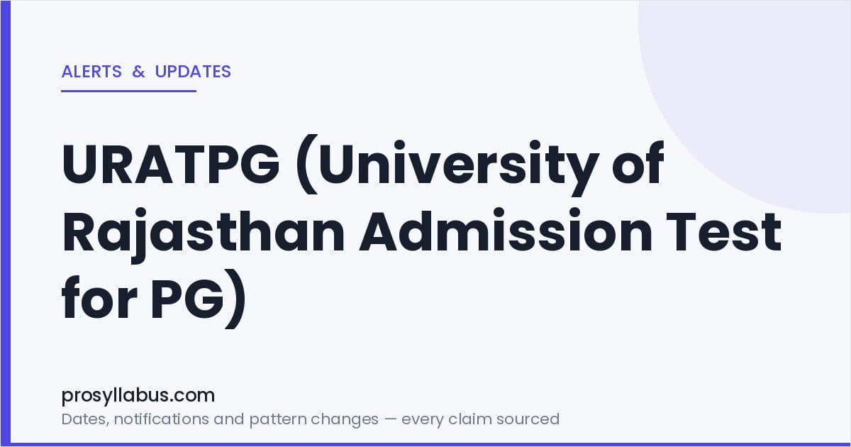Alerts and Updates for URATPG (University of Rajasthan Admission Test for PG)