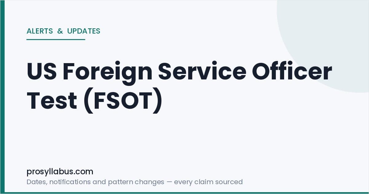 Alerts and Updates for US Foreign Service Officer Test (FSOT)
