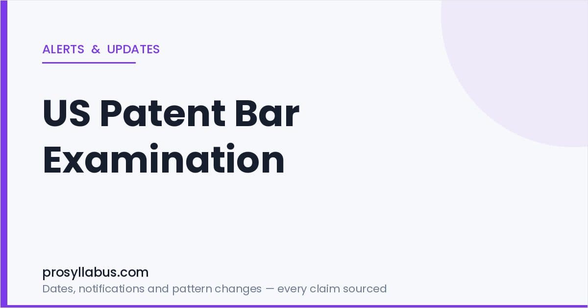 Alerts and Updates for US Patent Bar Examination