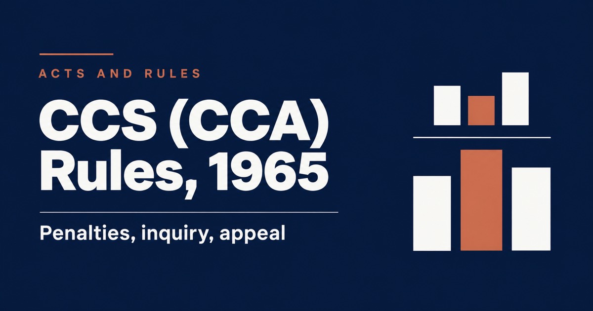 CCS (CCA) Rules, 1965: Penalties, Rule 14 Procedure and MCQs