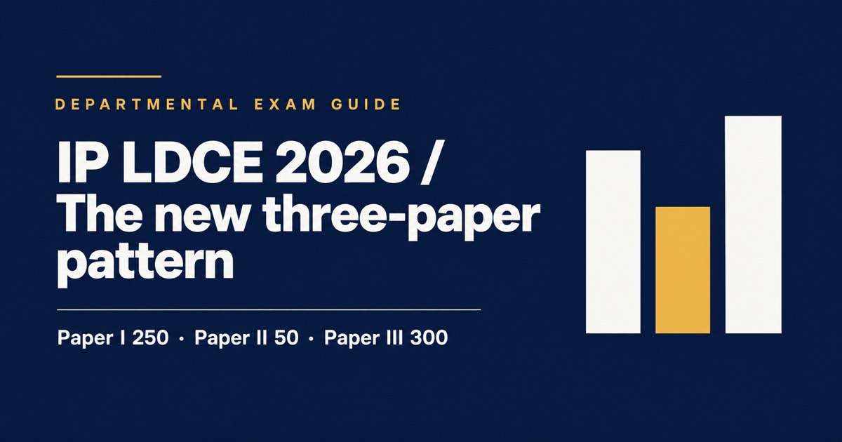 IP LDCE 2026: New 3-Paper Pattern, Full Syllabus & Exam Dates