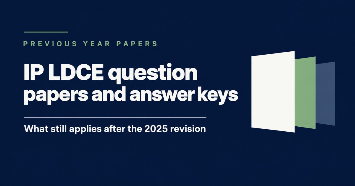 IP LDCE Previous Year Question Papers and Answer Keys